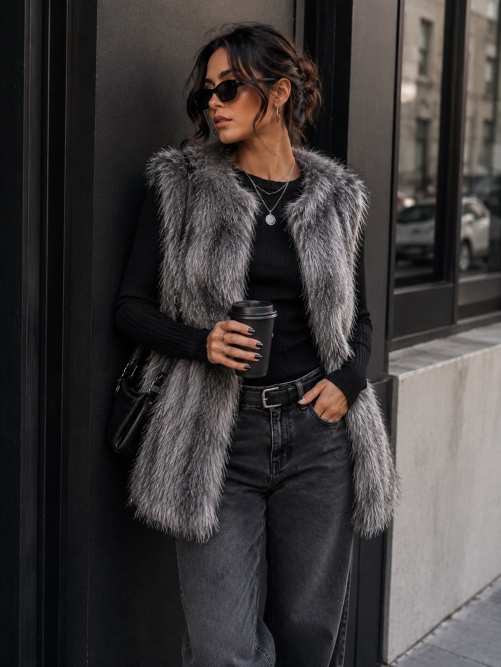 Maurices Gray Faux Fur Vest | Size Large | Cozy Fall Winter Layer